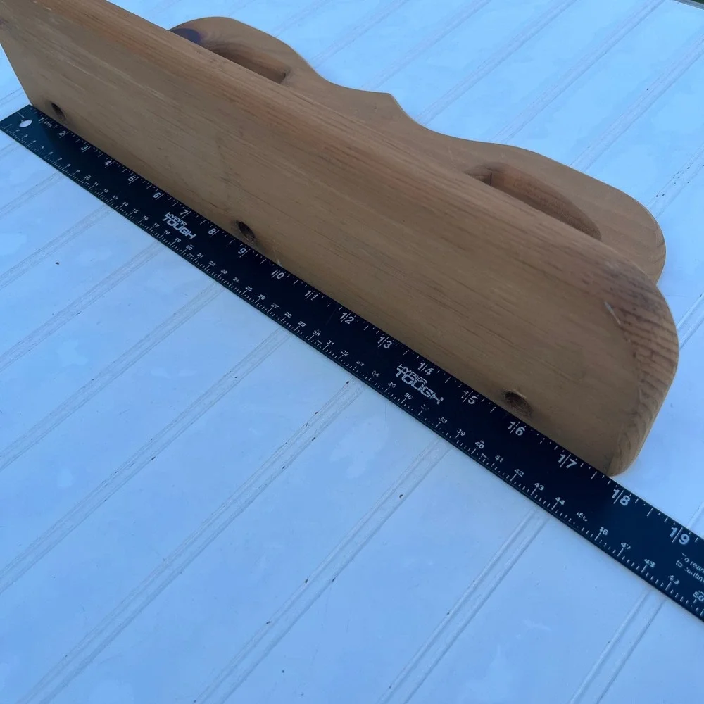 Vintage Rustic Wood Wall Shelf Heart Cutouts Farmhouse Display Ledge 18 Inch
